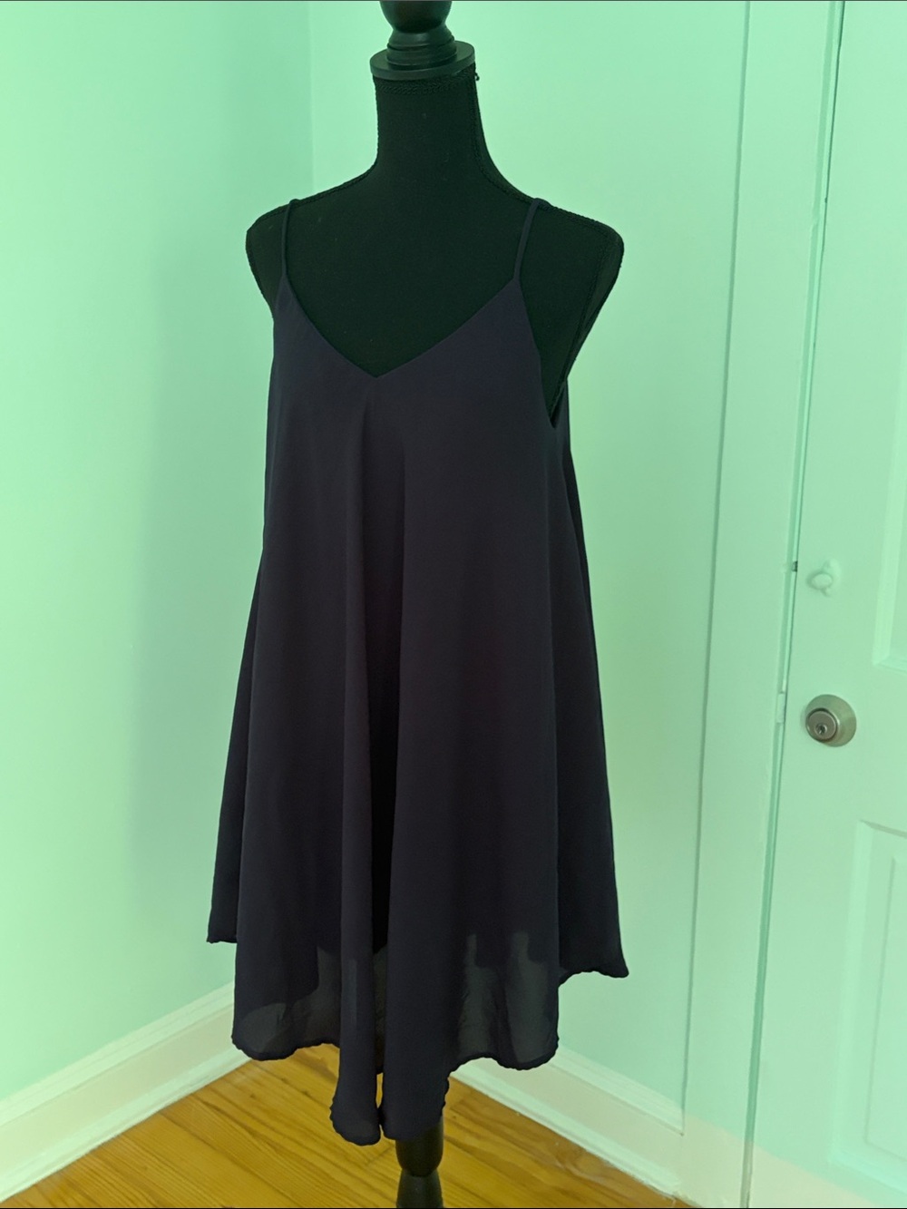 Women's Black Swing Slip Dress with Spaghetti Straps- Bundle only